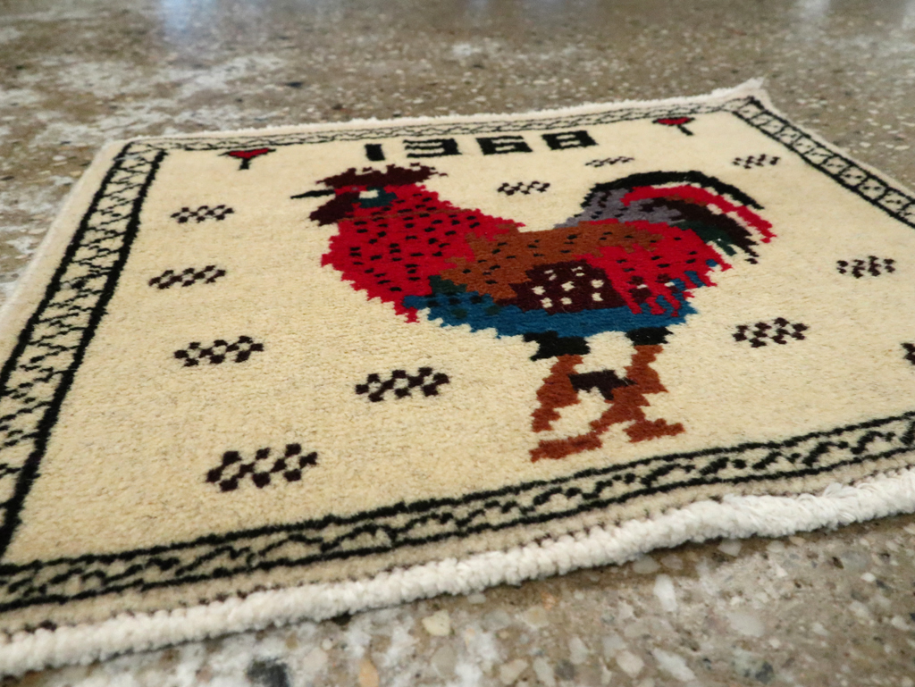 Vintage Persian Baluch Pictorial Rug, No.24928 - Gss