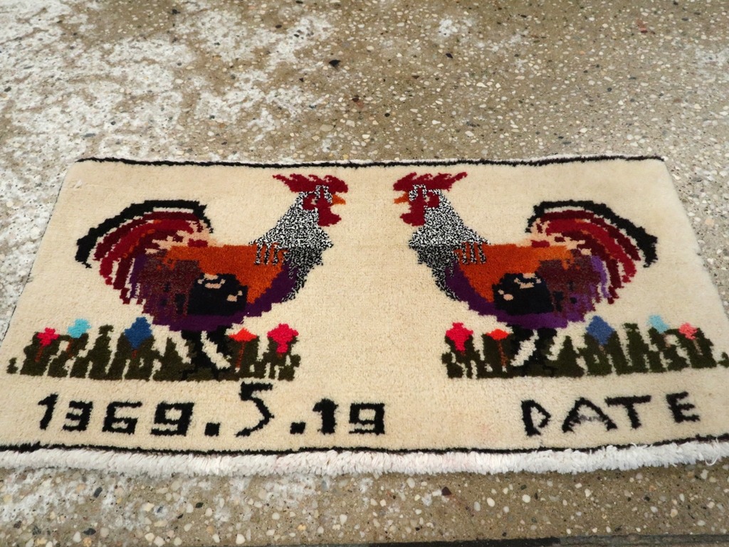 Vintage Persian Baluch Pictorial Rug, No.24929 - Gss