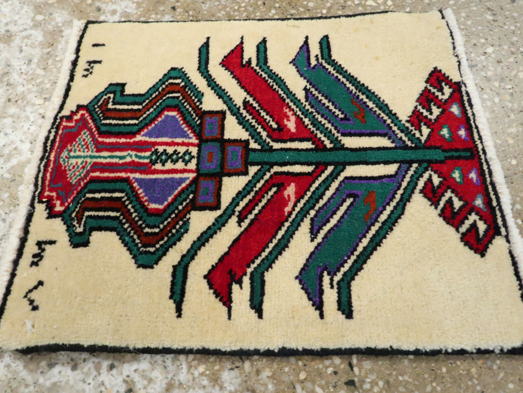 Vintage Persian Baluch Pictorial Rug, No.24930 - Gss