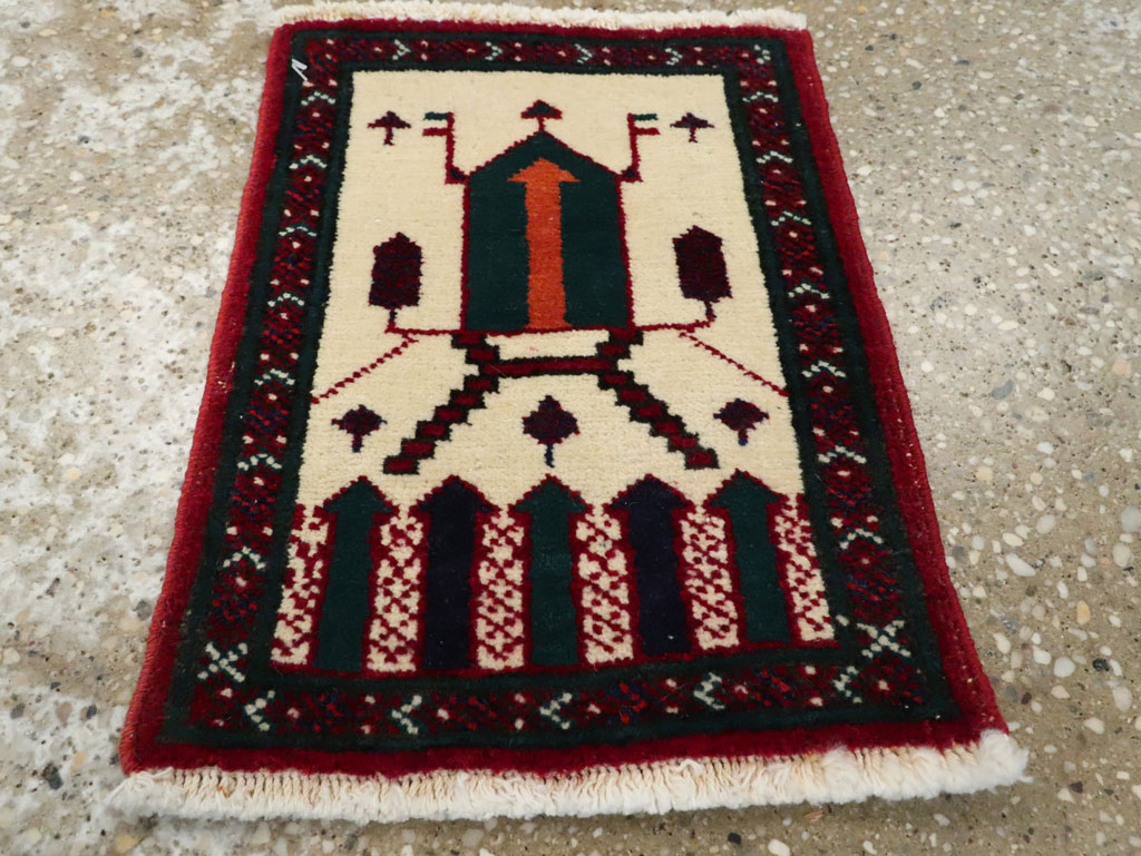 Vintage Persian Baluch Pictorial Rug, No.24932 - Gss