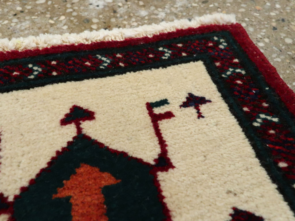 Vintage Persian Baluch Pictorial Rug, No.24932 - Gss