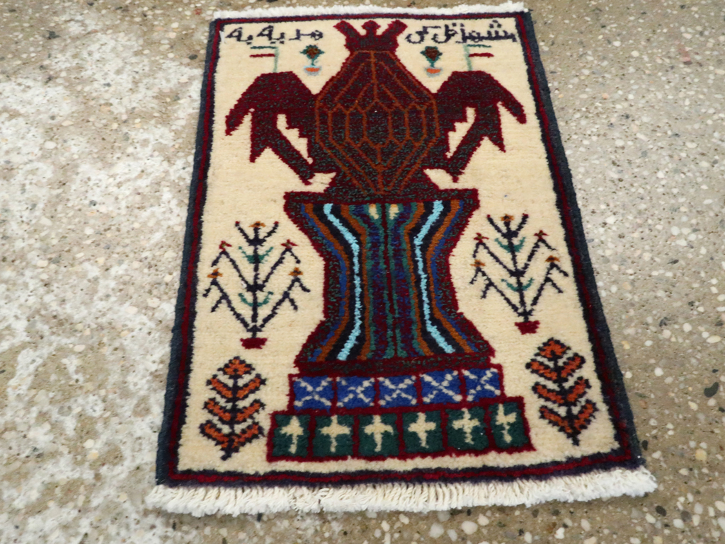 Vintage Persian Pictorial Baluch Rug (Pair: 2 of 2), No.24933 - Gss
