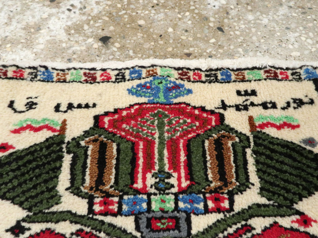 Vintage Persian Baluch Pictorial Rug, No.24934 - Gss