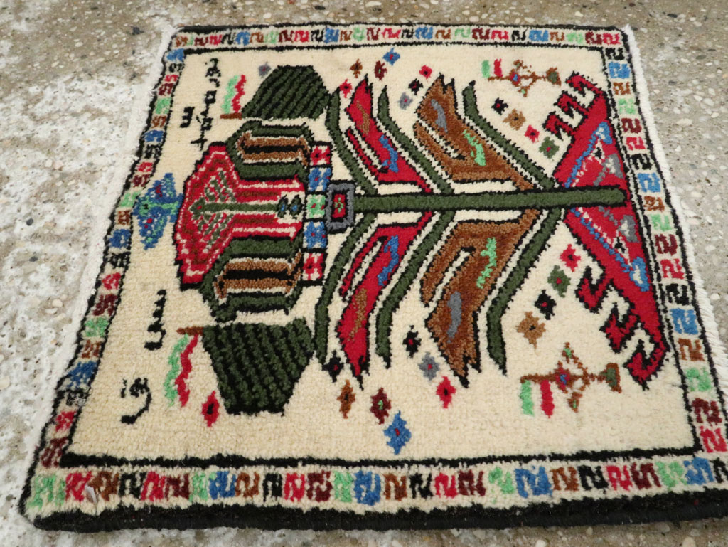 Vintage Persian Baluch Pictorial Rug, No.24934 - Gss