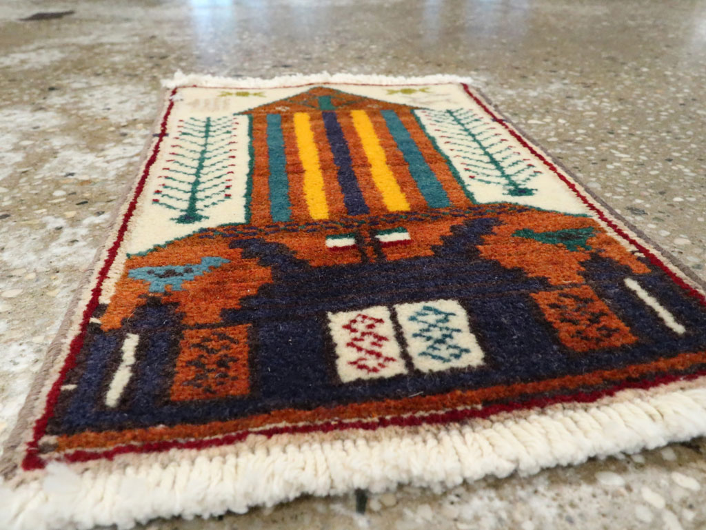 Vintage Persian Baluch Pictorial Rug, No.24937 - Gss