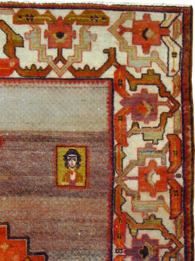 Vintage Persian Malayer Pictorial Rug, No.24943 - Gss