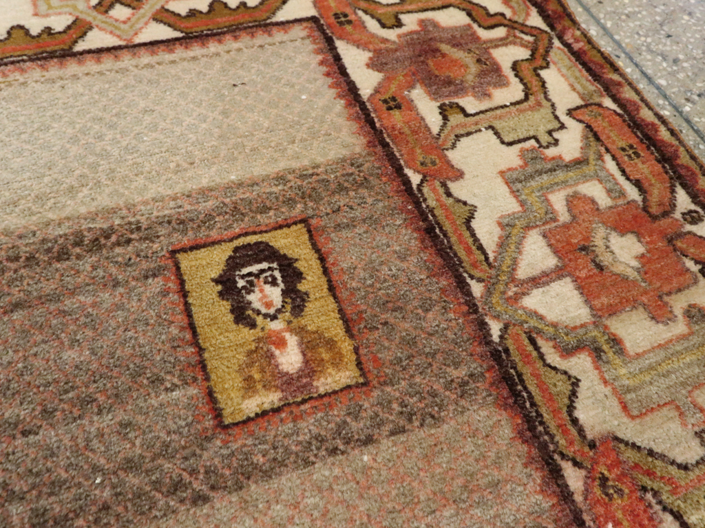 Vintage Persian Malayer Pictorial Rug, No.24943 - Gss