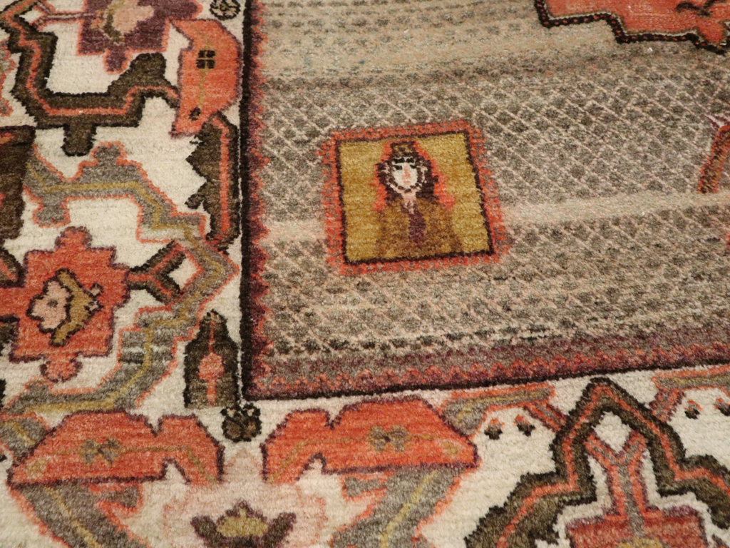 Vintage Persian Malayer Pictorial Rug, No.24943 - Gss
