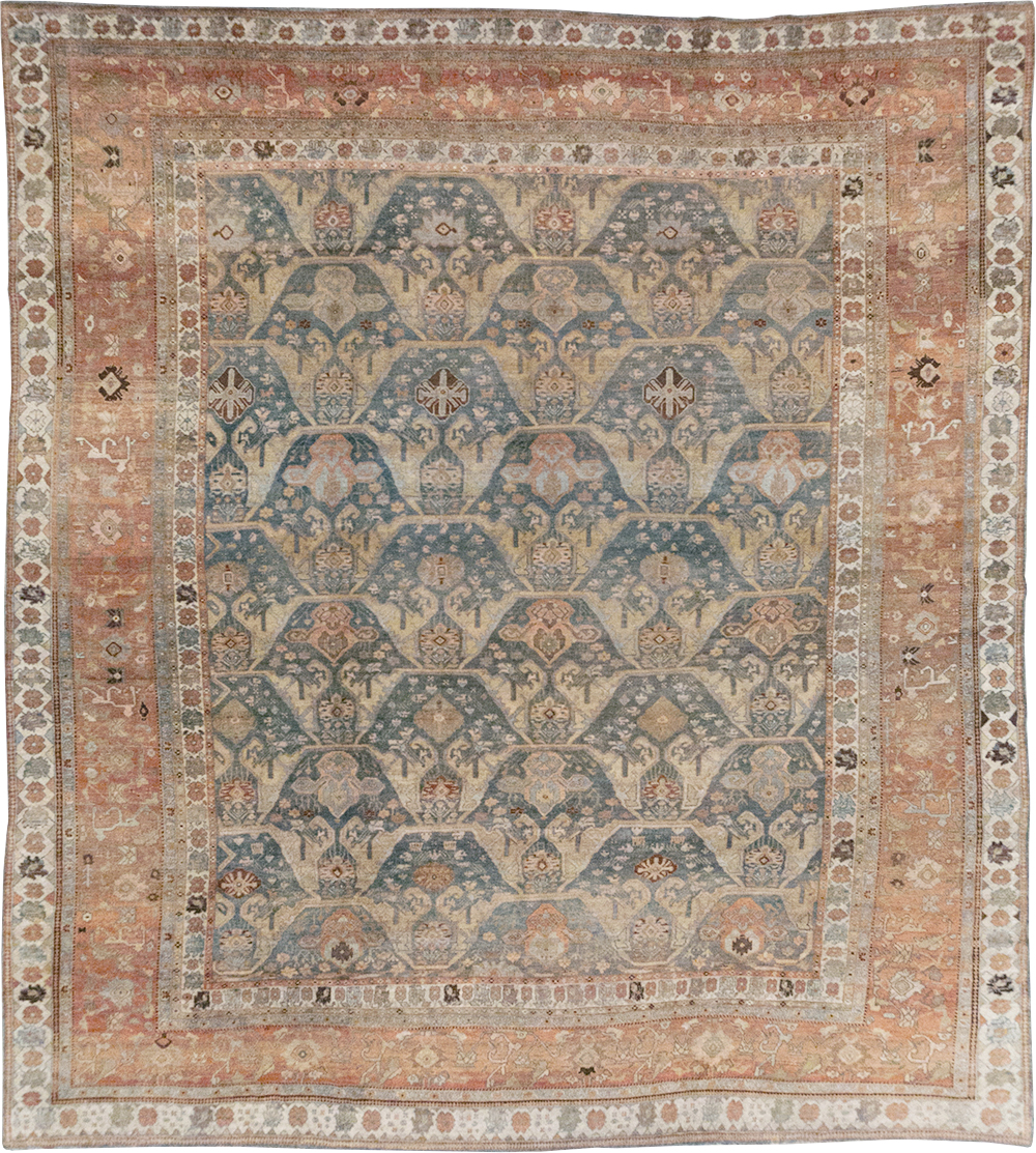 Antique Persian Bidjar Large Square Room Size Carpet, No.24946 - Gss