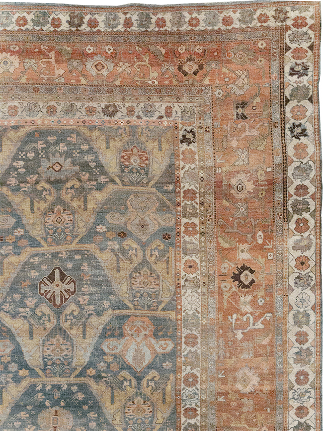 Antique Persian Bidjar Large Square Room Size Carpet, No.24946 - Gss