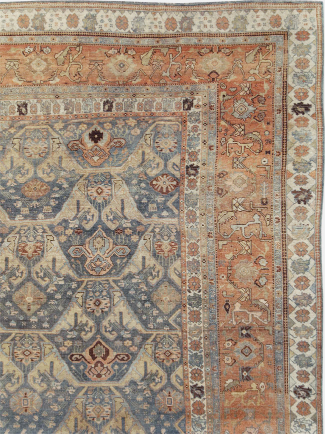 Antique Persian Bidjar Large Square Room Size Carpet, No.24946 - Gss
