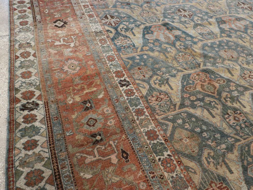 Antique Persian Bidjar Large Square Room Size Carpet, No.24946 - Gss