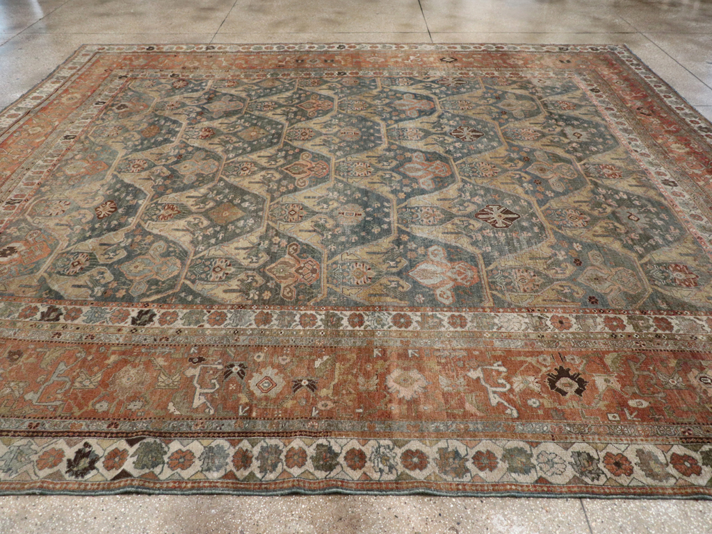 Antique Persian Bidjar Large Square Room Size Carpet, No.24946 - Gss