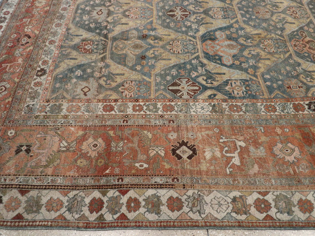 Antique Persian Bidjar Large Square Room Size Carpet, No.24946 - Gss