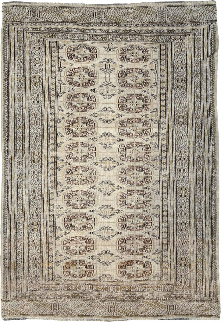 Vintage Central Asian Turkoman Rug, No.24963 - Gss