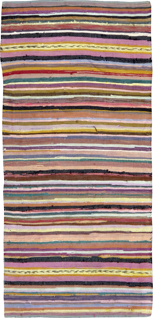 Vintage American Rag Rug, No.24971 - Gss