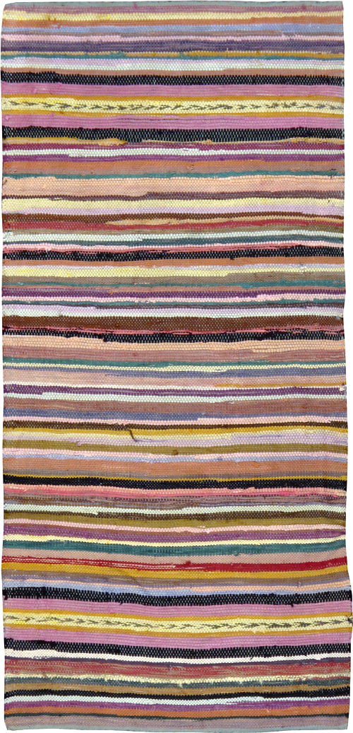 Vintage American Rag Rug, No.24971 - Gss