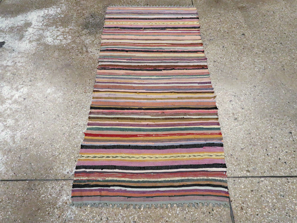 Vintage American Rag Rug, No.24971 - Gss