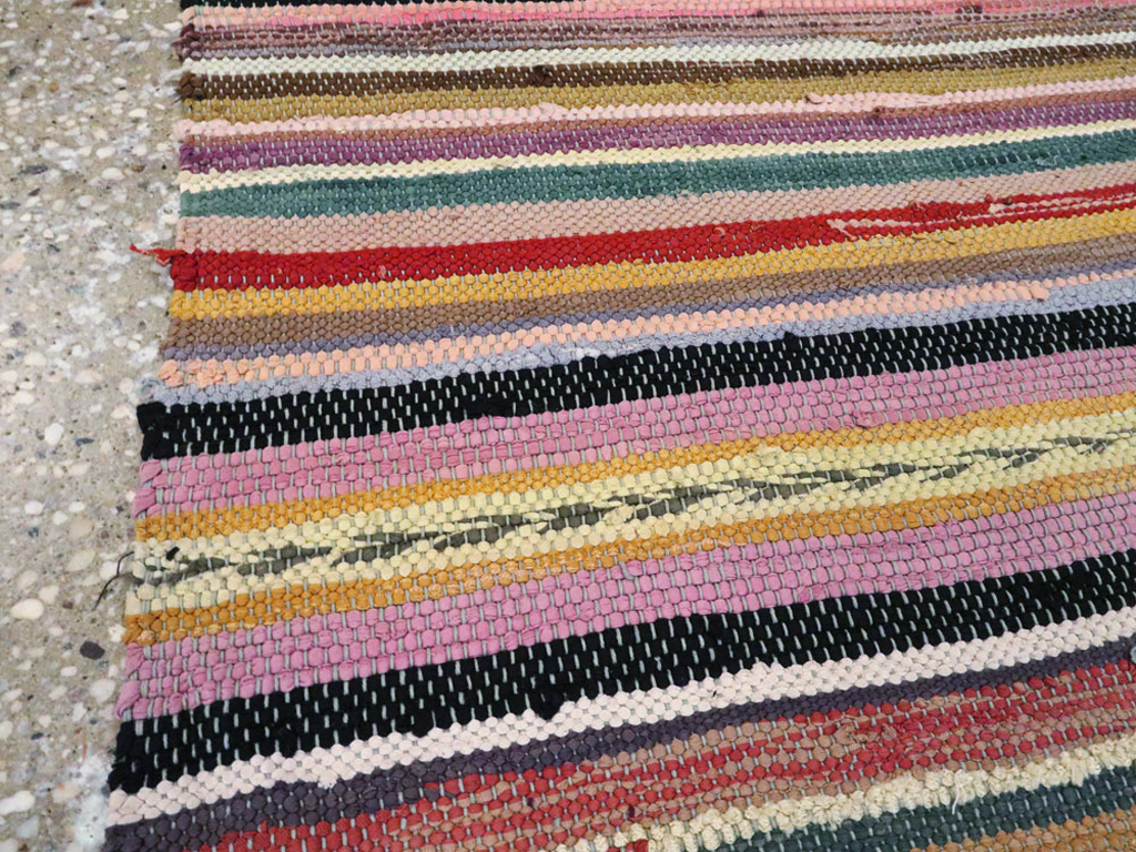 Vintage American Rag Rug, No.24971 - Gss