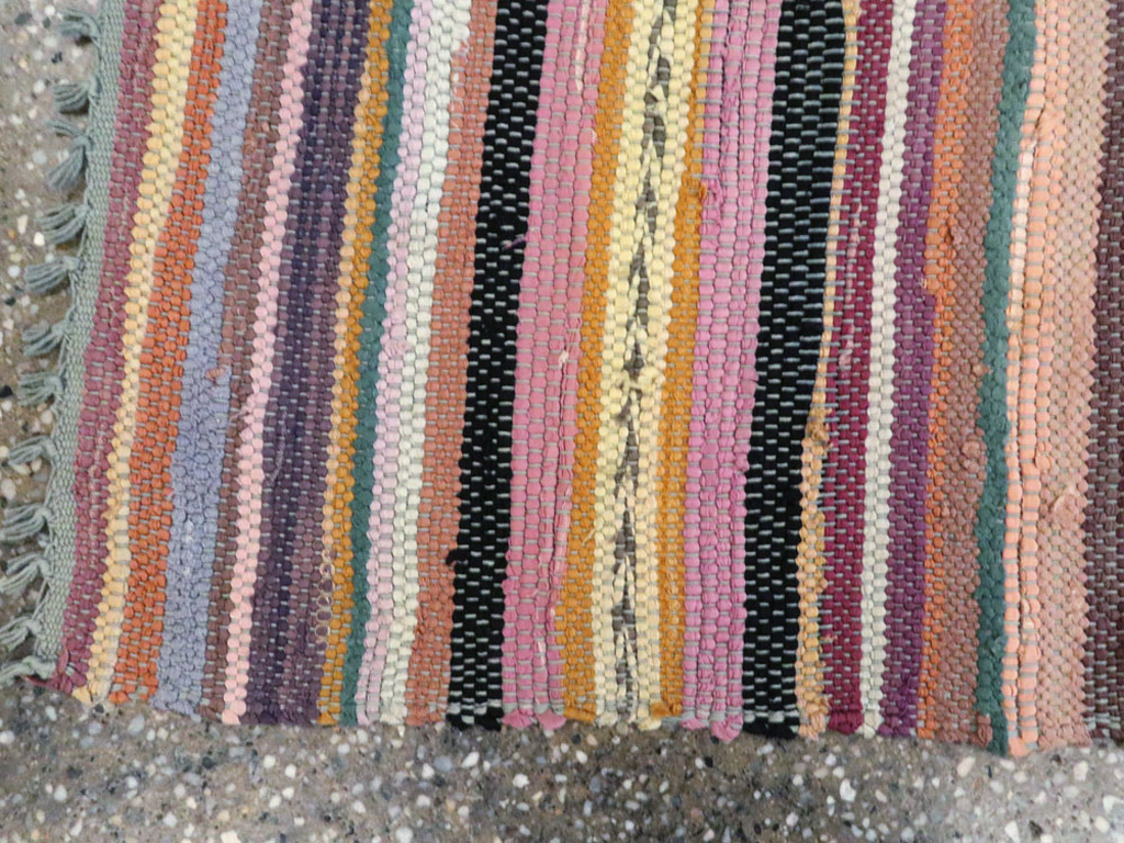 Vintage American Rag Rug, No.24971 - Gss