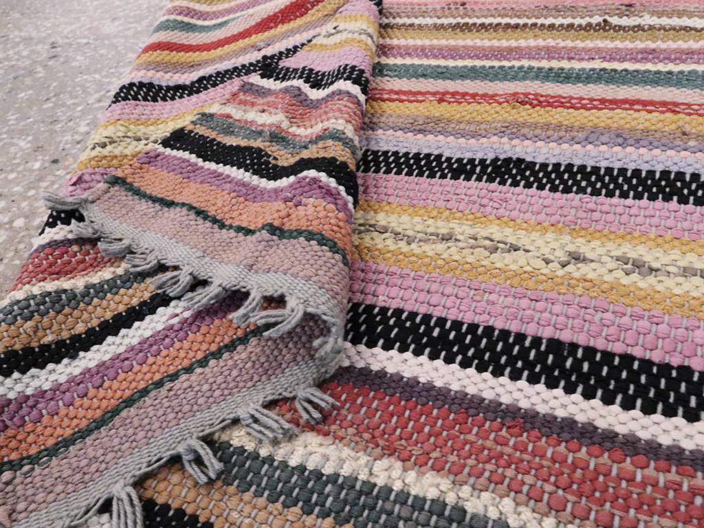Vintage American Rag Rug, No.24971 - Gss
