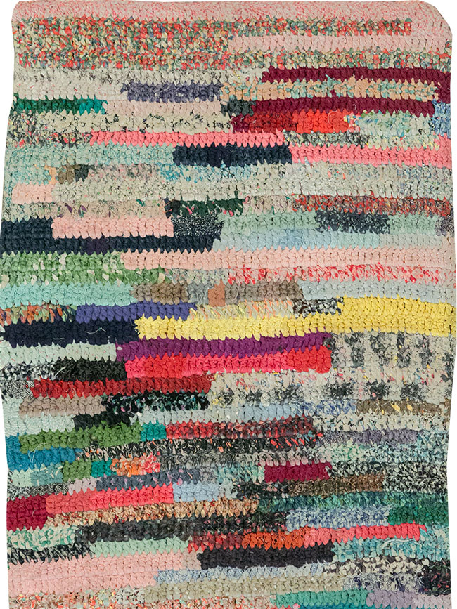 Vintage American Braid Throw Rug, No.24981 - Gss