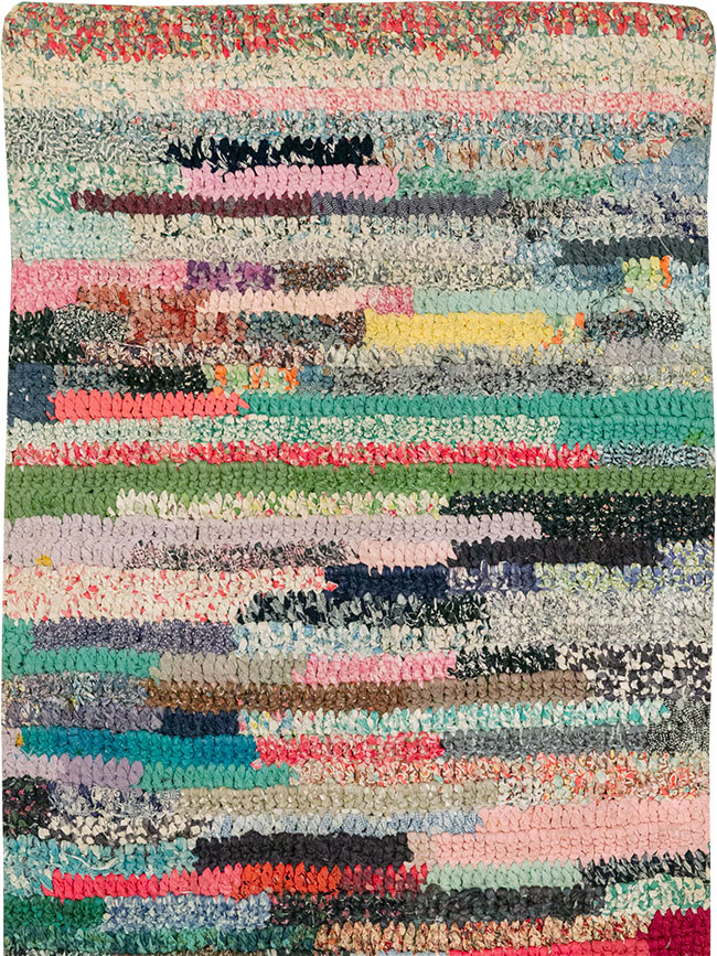 Vintage American Braid Throw Rug, No.24981 - Gss