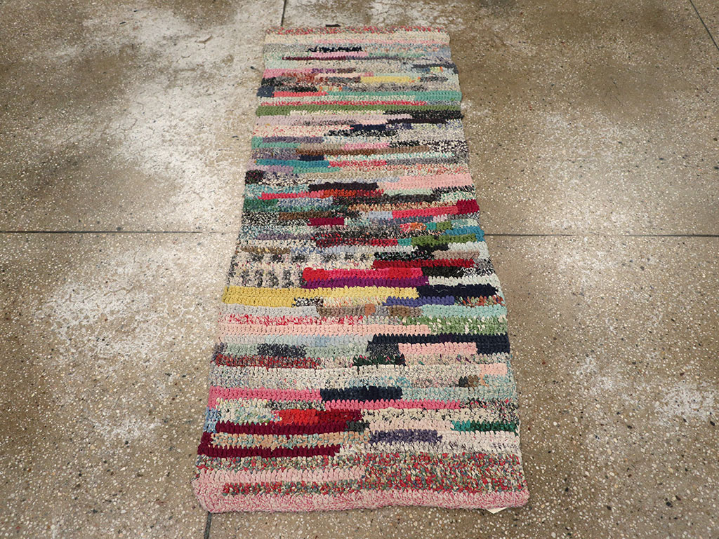 Vintage American Braid Throw Rug, No.24981 - Gss