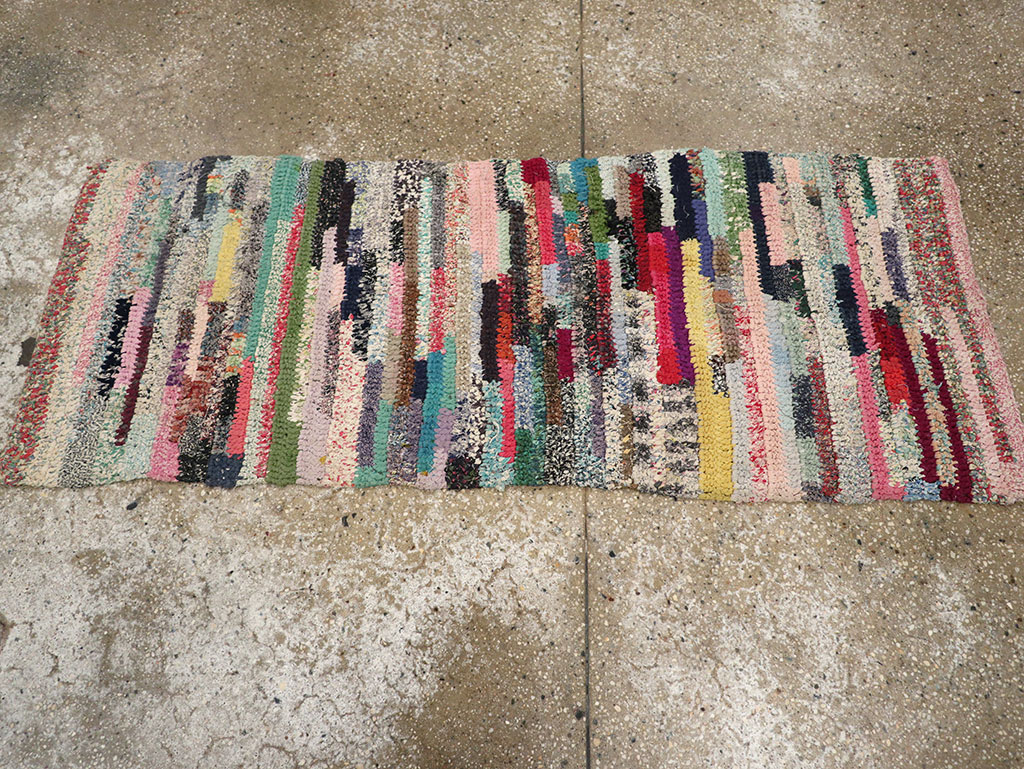 Vintage American Braid Throw Rug, No.24981 - Gss