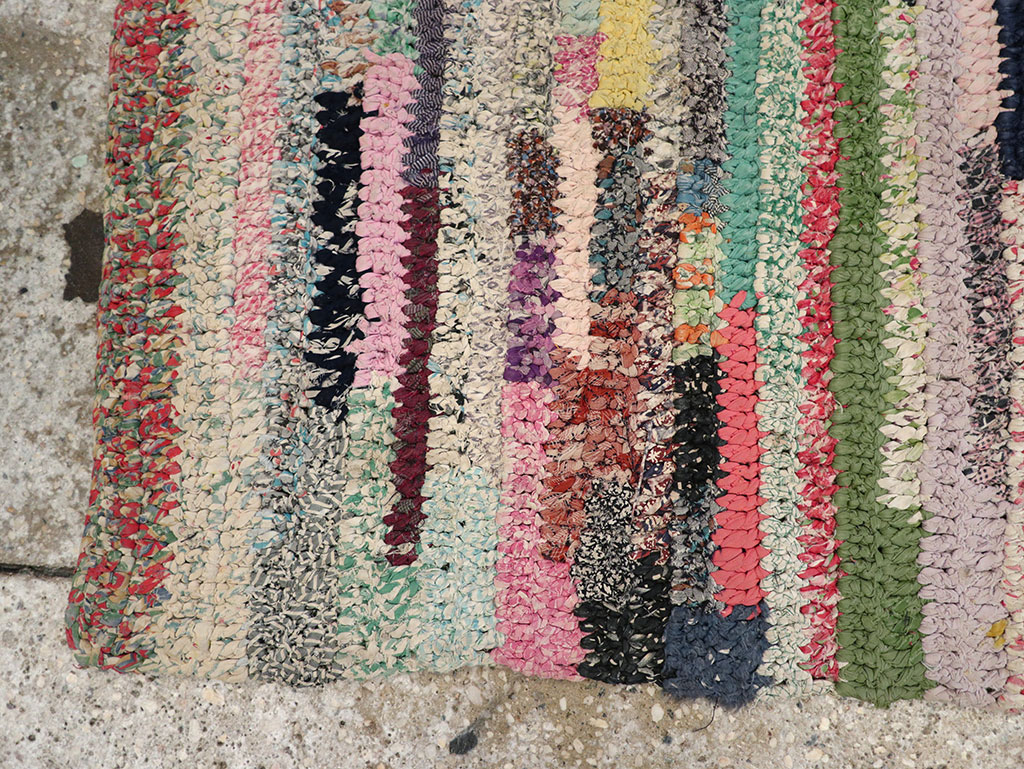 Vintage American Braid Throw Rug, No.24981 - Gss