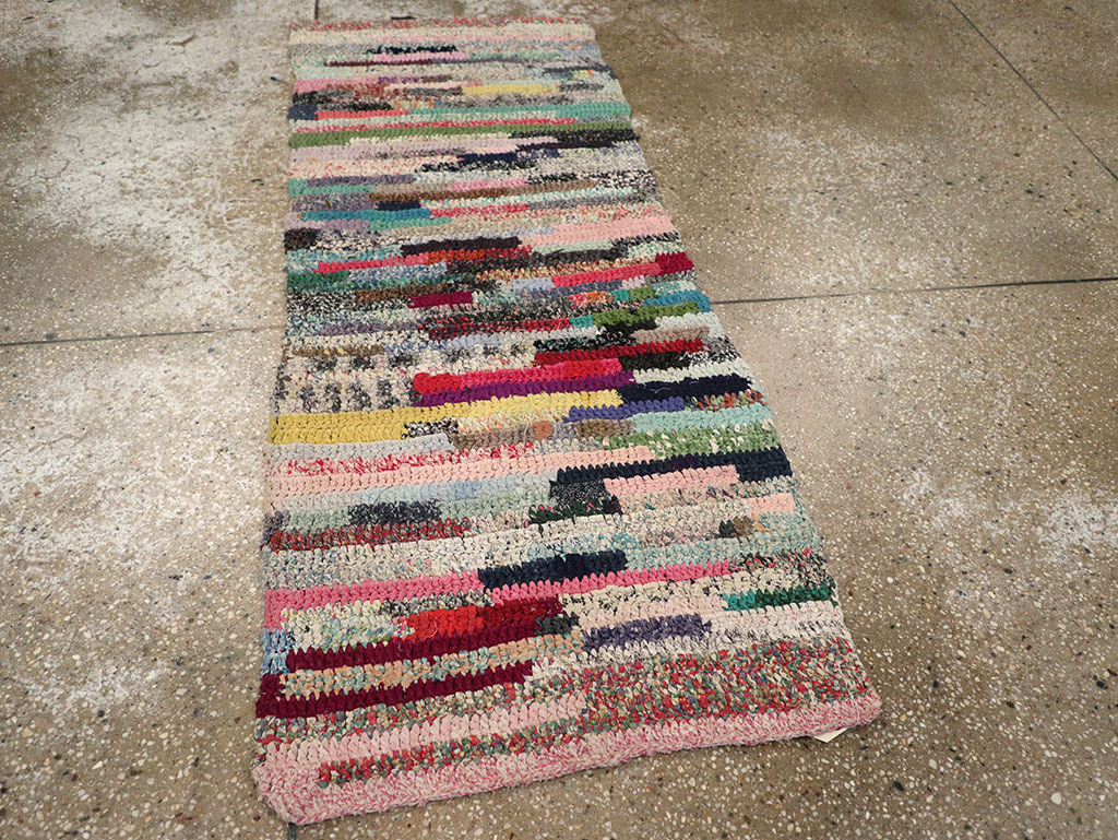 Vintage American Braid Throw Rug, No.24981 - Gss