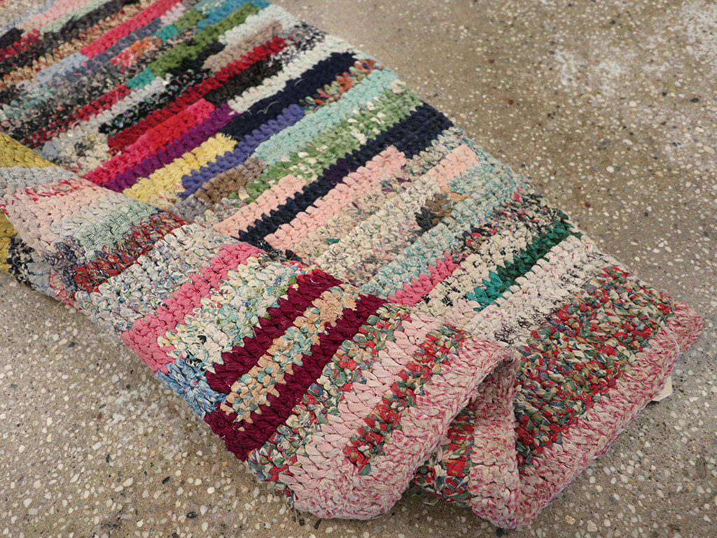 Vintage American Braid Throw Rug, No.24981 - Gss