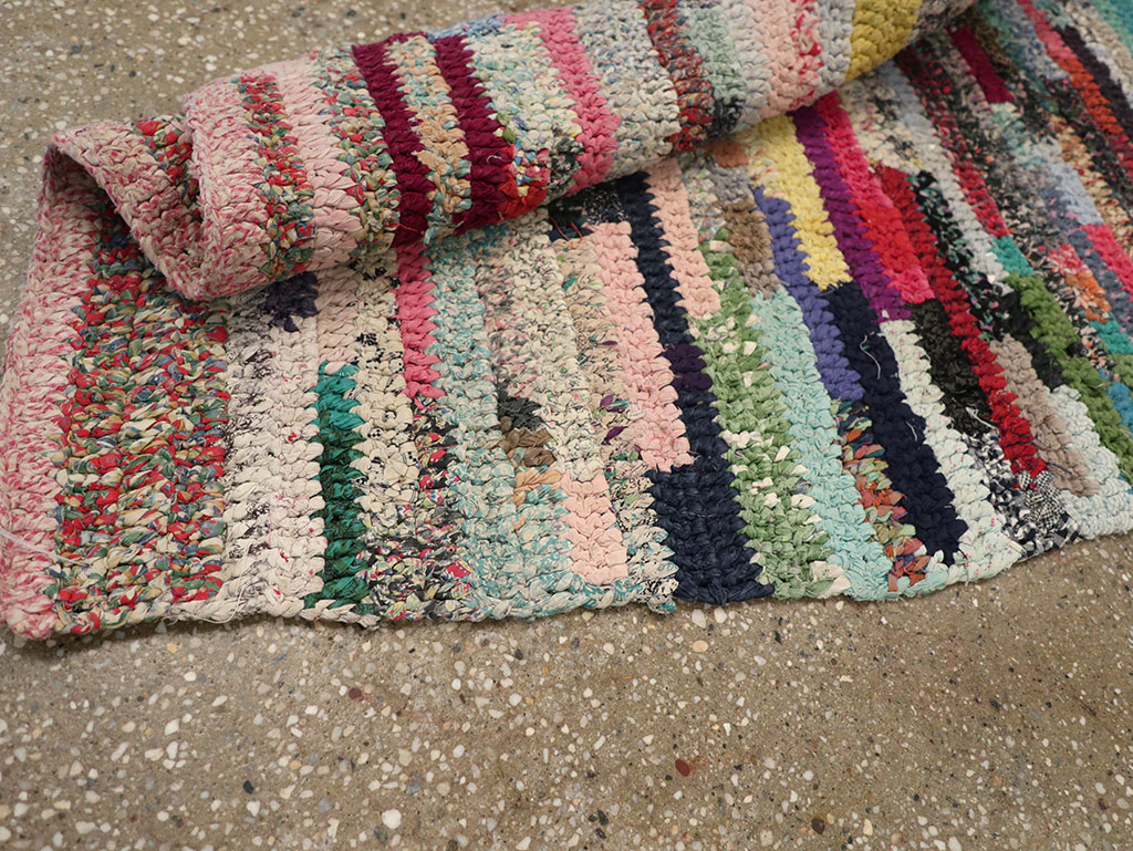 Vintage American Braid Throw Rug, No.24981 - Gss