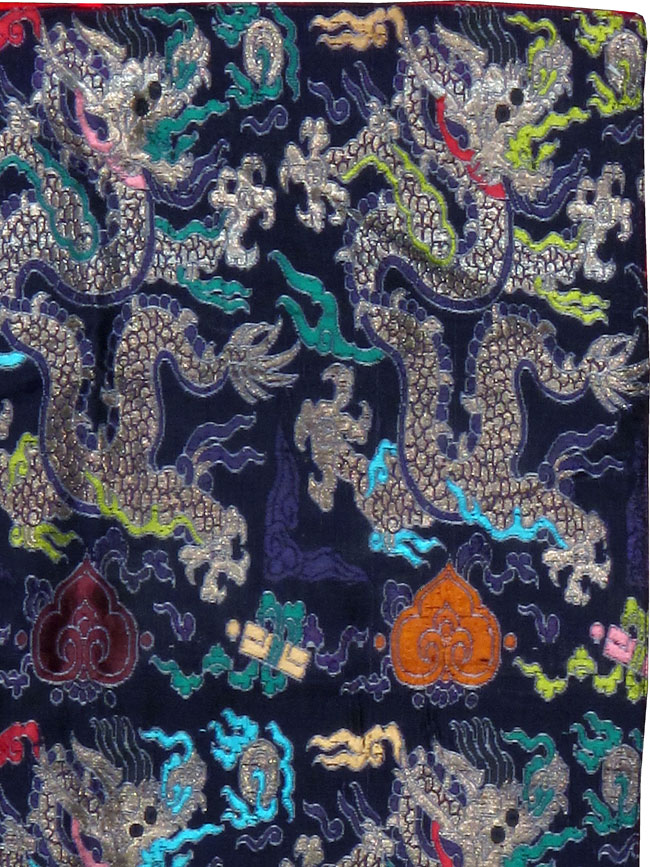Vintage Burmese Dragon High Relief Richly Embroidered Tapestry, No.24992 - Gss