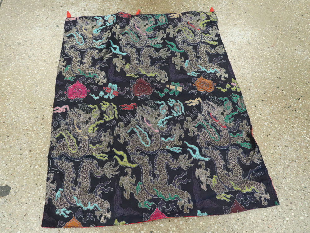 Vintage Burmese Dragon High Relief Richly Embroidered Tapestry, No.24992 - Gss