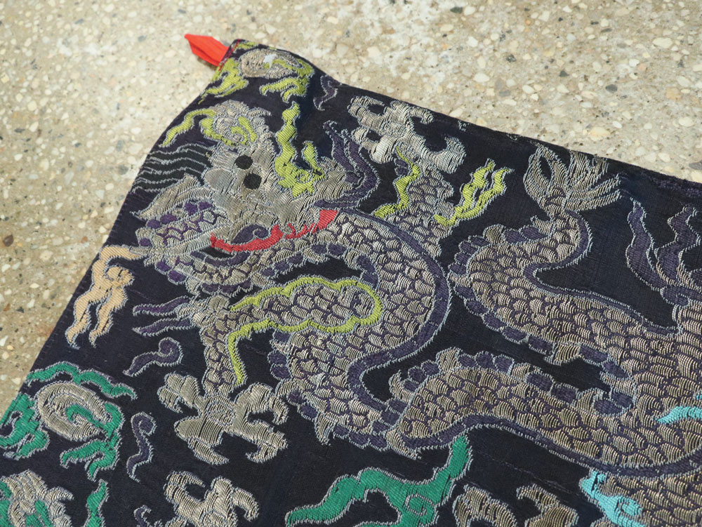 Vintage Burmese Dragon High Relief Richly Embroidered Tapestry, No.24992 - Gss