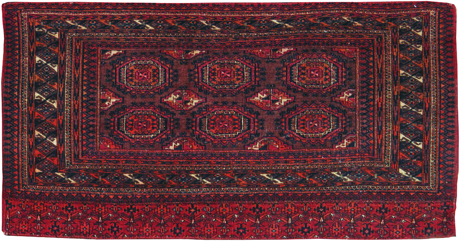 Antique Central Asian Turkoman Throw Rug, No.24994 - Gss