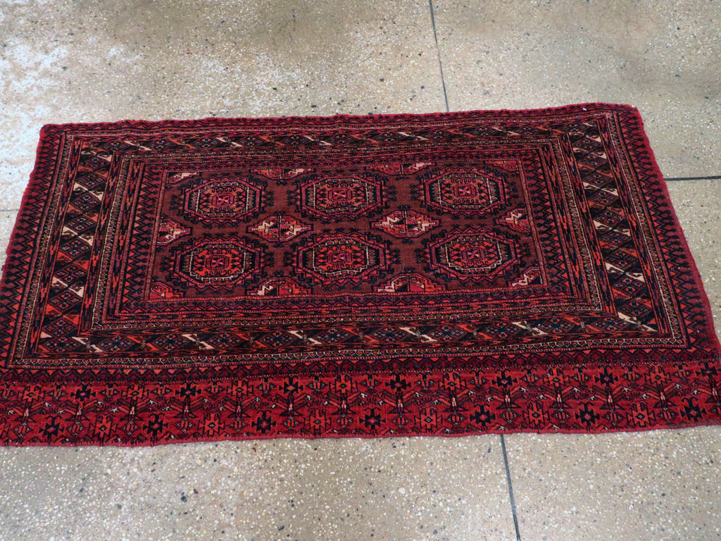Antique Central Asian Turkoman Throw Rug, No.24994 - Gss