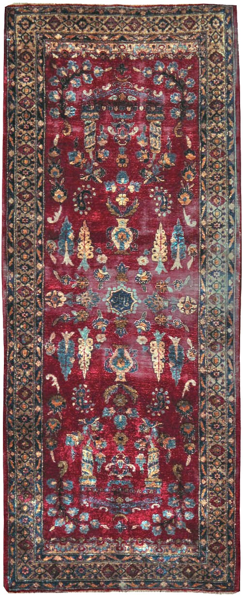 Antique Persian Silk Kashan Rug, No.24997 - Gss