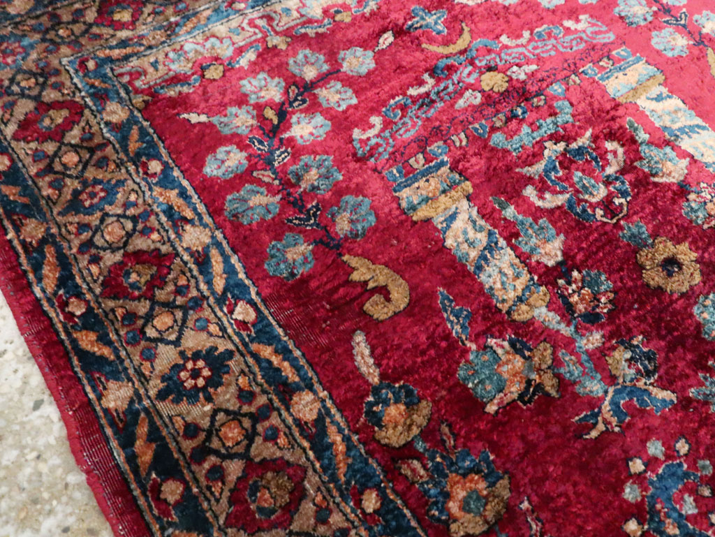 Antique Persian Silk Kashan Rug, No.24997 - Gss