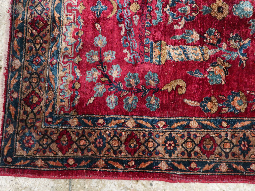Antique Persian Silk Kashan Rug, No.24997 - Gss