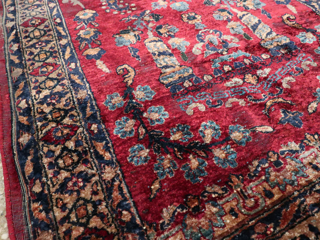 Antique Persian Silk Kashan Rug, No.24997 - Gss