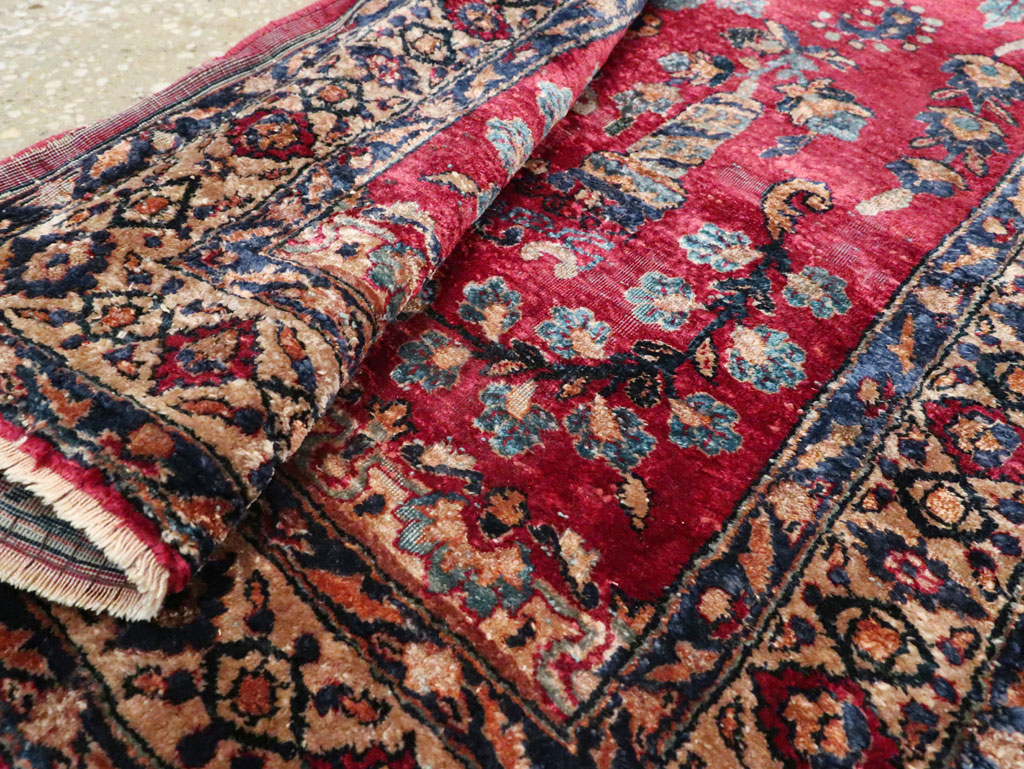 Antique Persian Silk Kashan Rug, No.24997 - Gss
