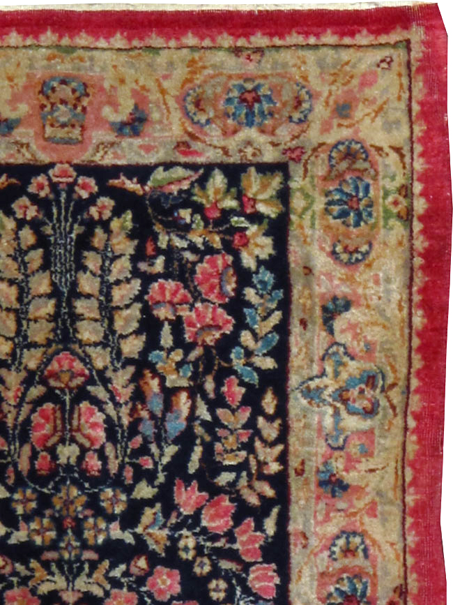 Vintage Persian Kerman Throw Rug, No.25001 - Gss