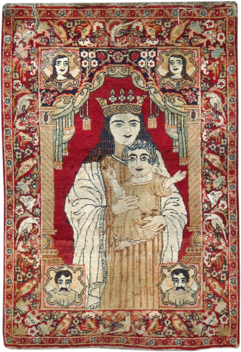 Antique Persian Lavar Kerman Pictorial Rug (Pair: 2 of 2), No.25010 - Gss