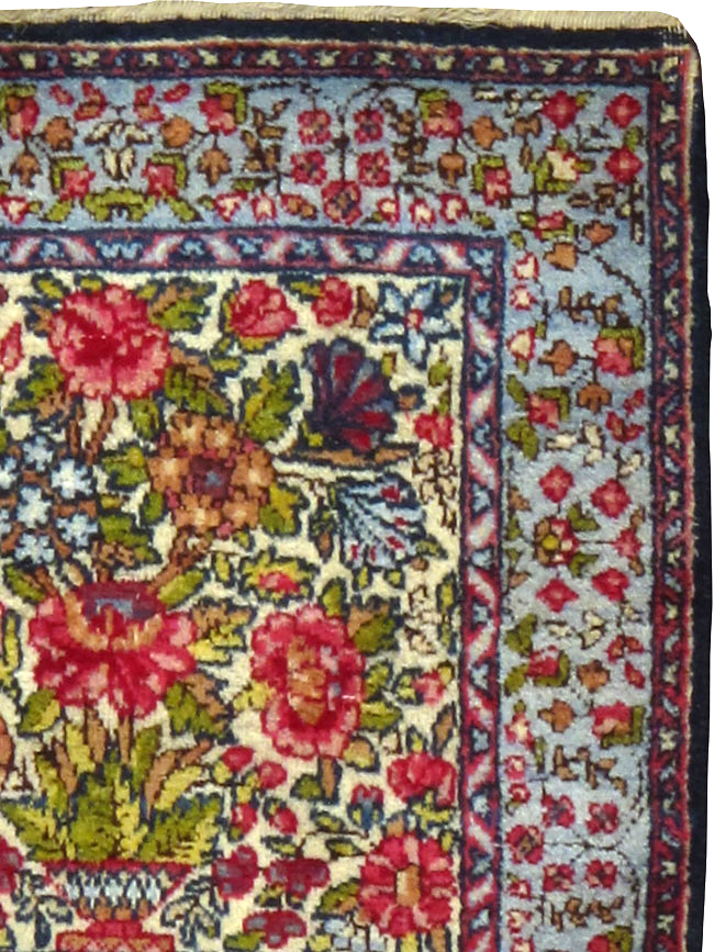 Vintage Persian Kerman Pictorial Rug, No.25016 - Gss