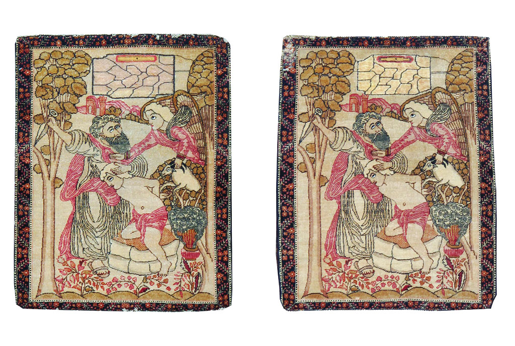 Antique Persian Lavar Kerman Pictorial Rug (Pair: 1 of 2), No.25019 - Gss