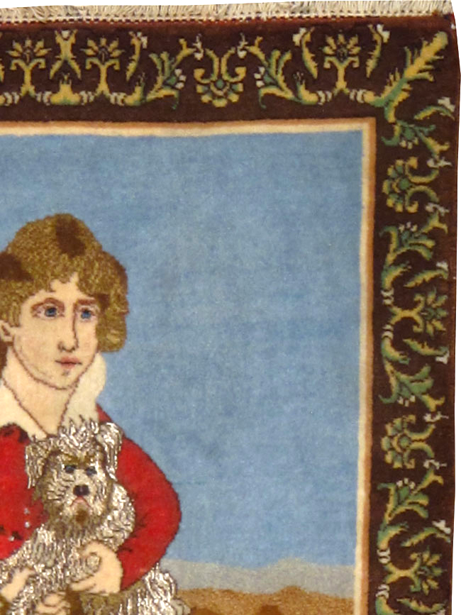 Vintage Persian Tabriz Pictorial Rug, No.25024 - Gss