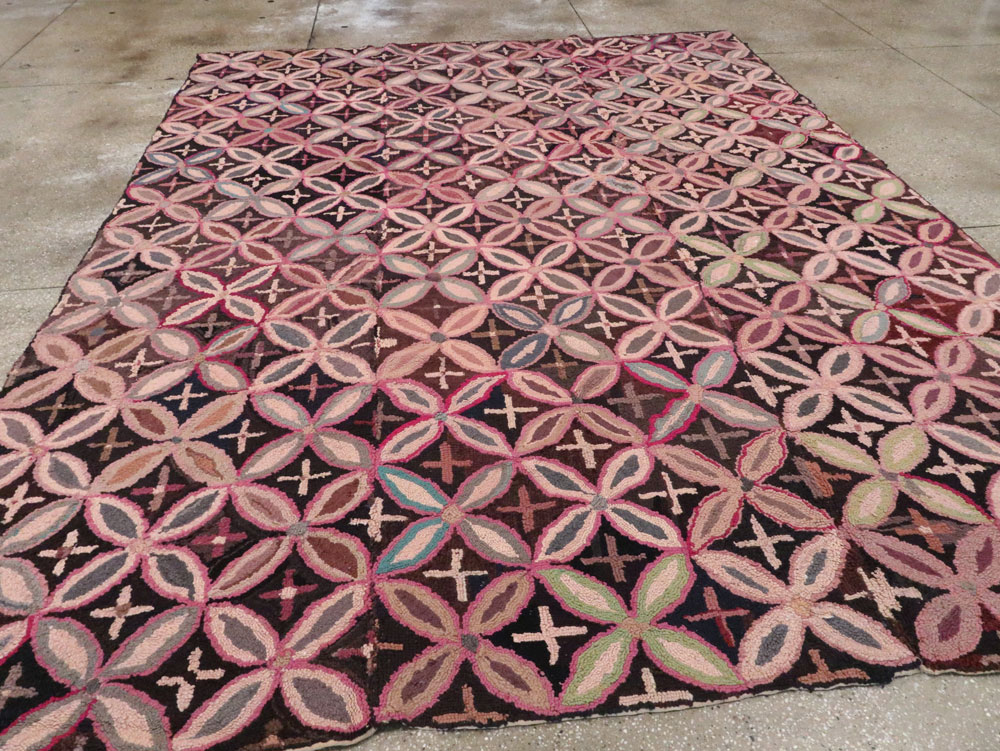 Antique American Hook Rug, No.25033 - Gss