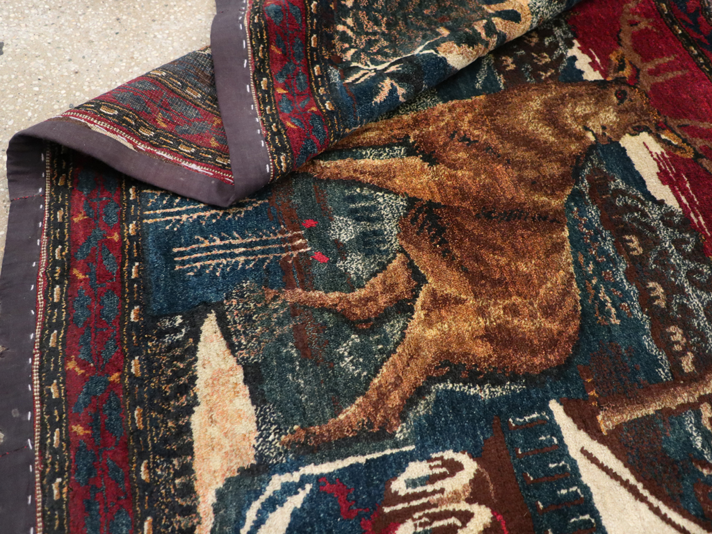 Vintage Persian Kurdish Pictorial Rug, No.25054 - Gss